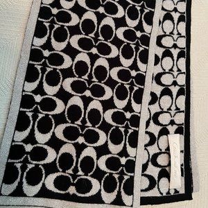 Coach Black and White Shimmer Scarf